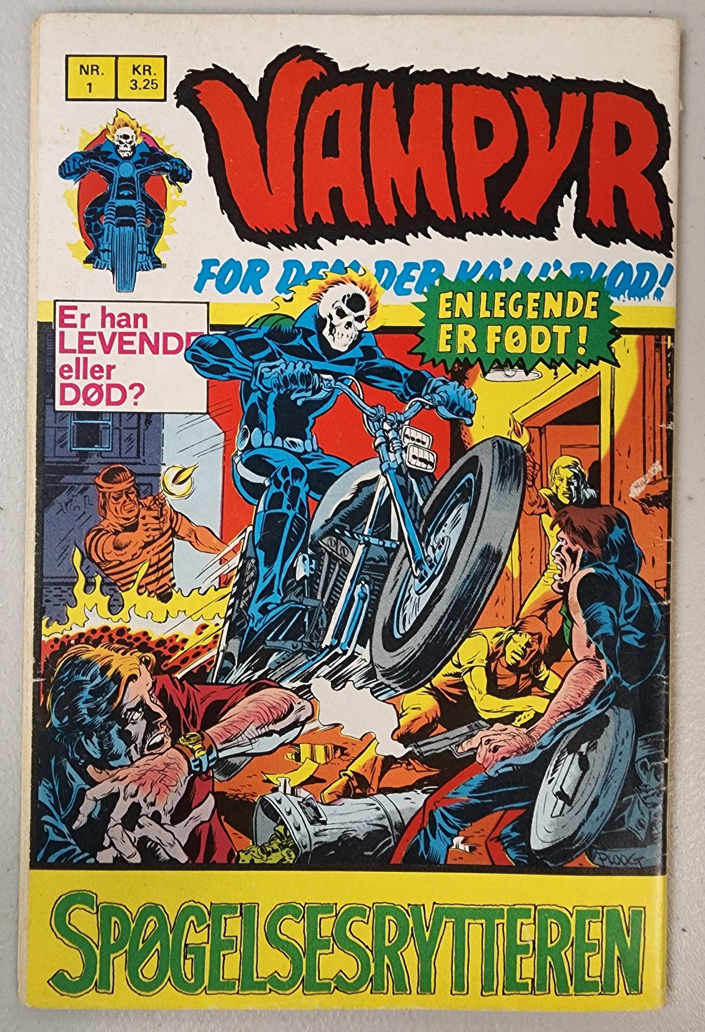 VAMPYR #1 (1ST APP WEREWOLF BY NIGHT. 1ST GHOST RIDER) DANISH EDITION 1972 International Edition MARVEL COMICS
