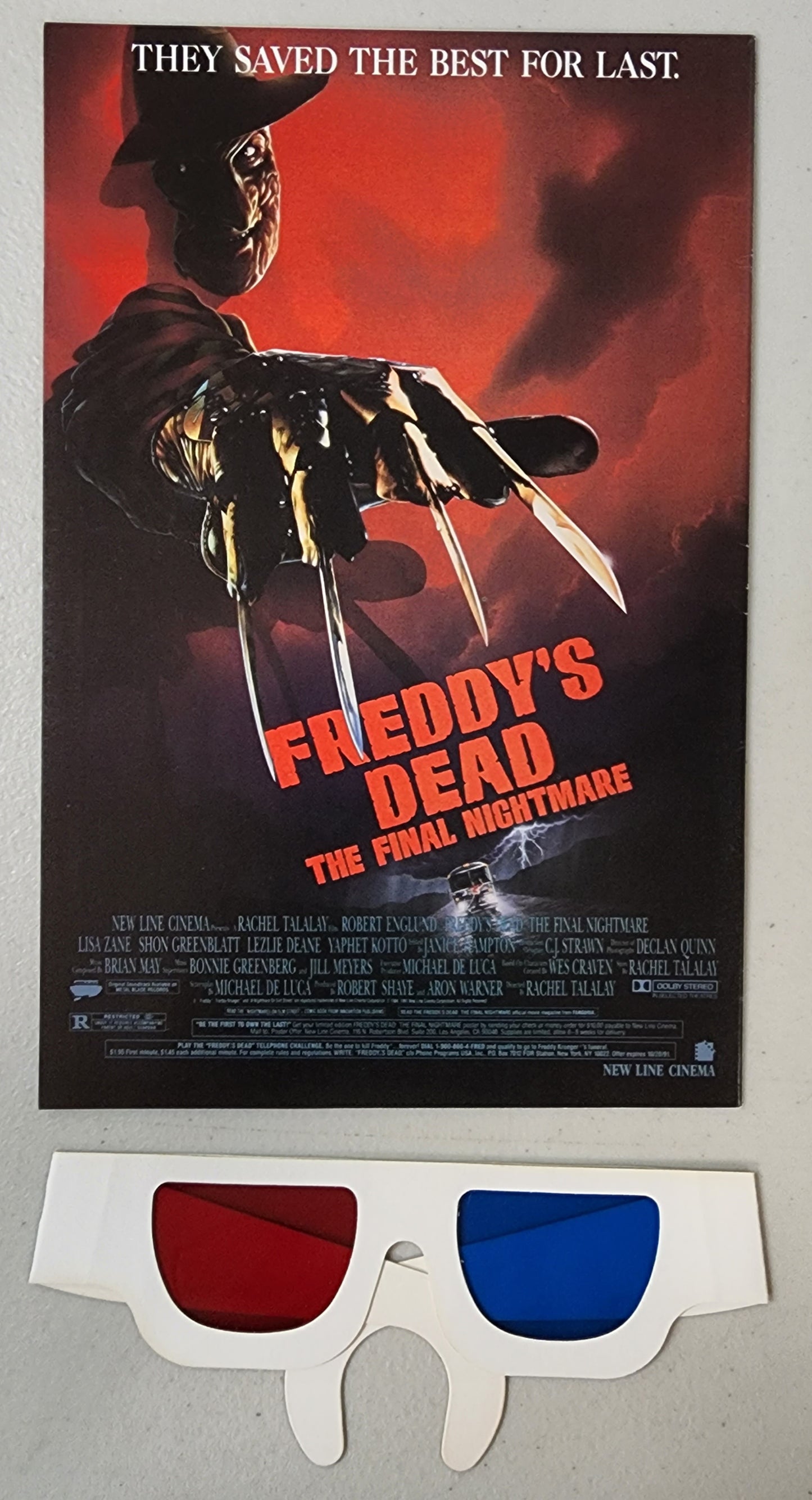 FREDDYS DEAD FINAL NIGHTMARE 3-D WITH 3-D GLASSES 1991 comic book INNOVATION
