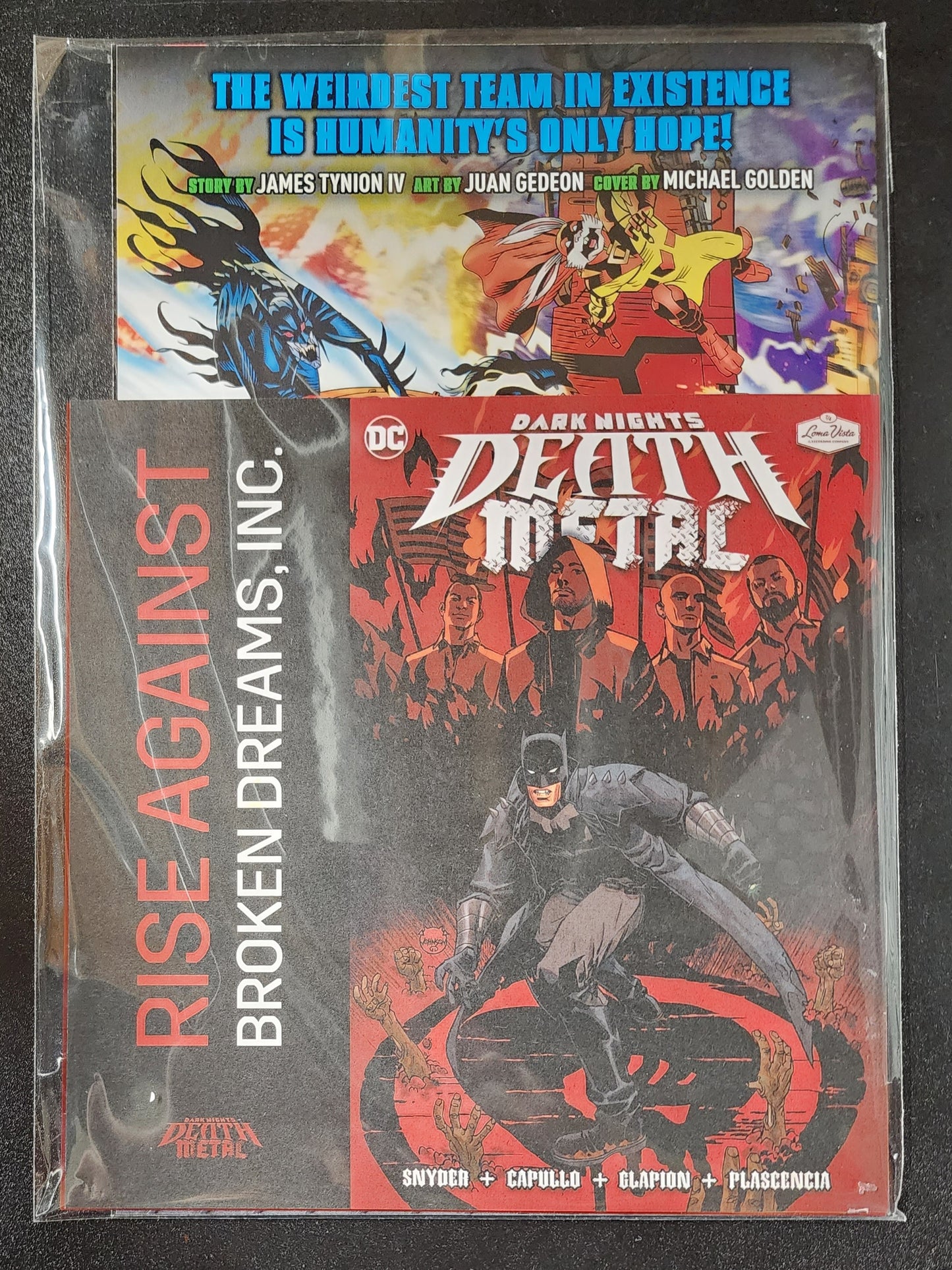 DARK NIGHTS DEATH METAL #1 VARIANT WITH 7" FLEXI DISC VINYL RISE AGAINST Batman DC COMICS