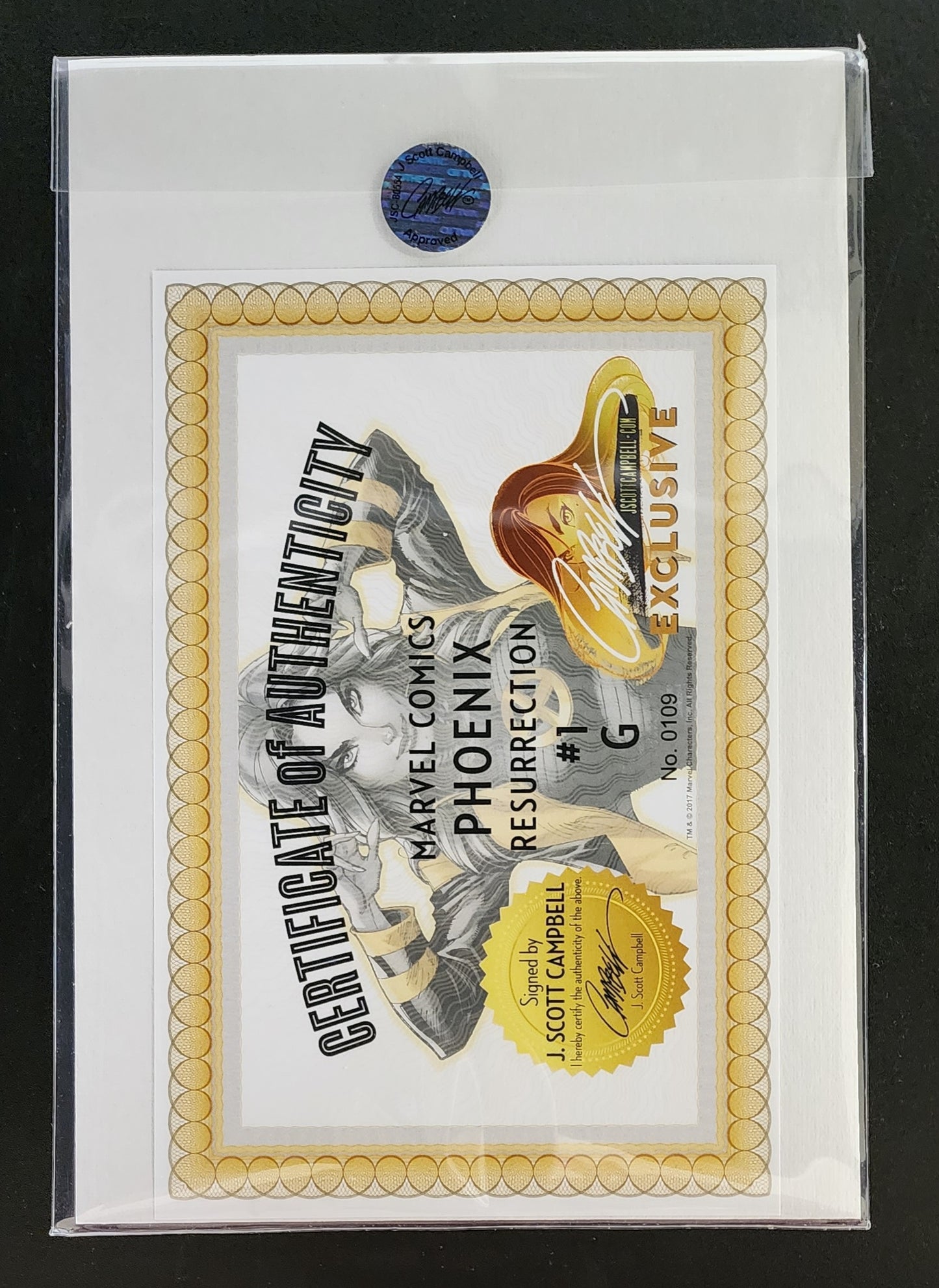 PHOENIX RESURRECTION #1 COVER G SIGNED J SCOTT CAMPBELL COA VARIANT 2018 X-Men MARVEL COMICS