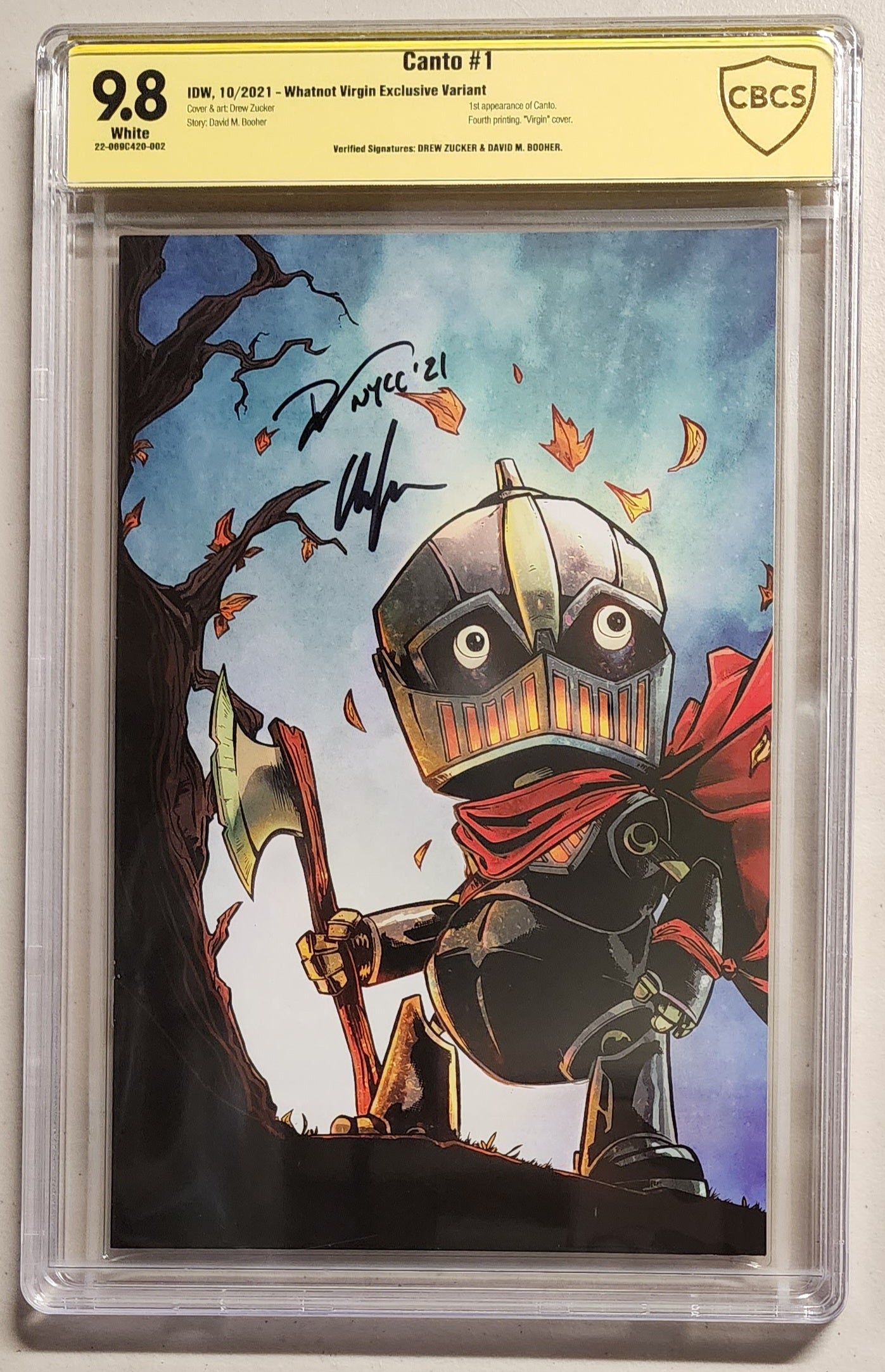 9.8 CBCS CANTO #1 4TH PRINT NYCC VIRGIN VARIANT DOUBLE SIGNED BY ZUCKER & BOOHNER CBCS