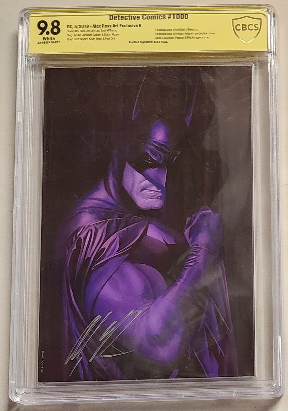 9.8 CBCS DETECTIVE COMICS #1000 VARIANT SIGNED BY ALEX ROSS CBCS