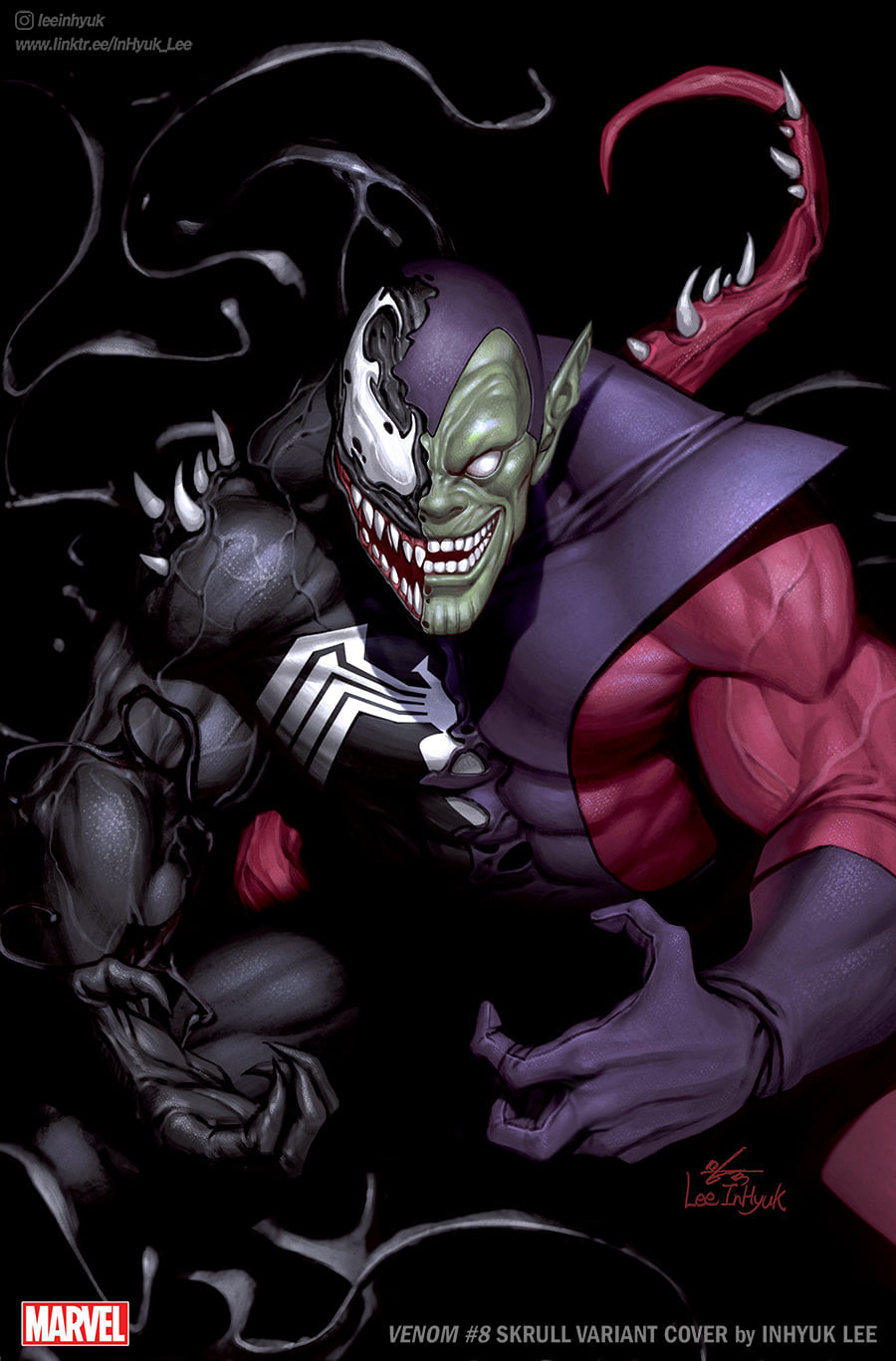 VENOM #8 INHYUK LEE SKRULL VARIANT 2022 Venom MARVEL PRH