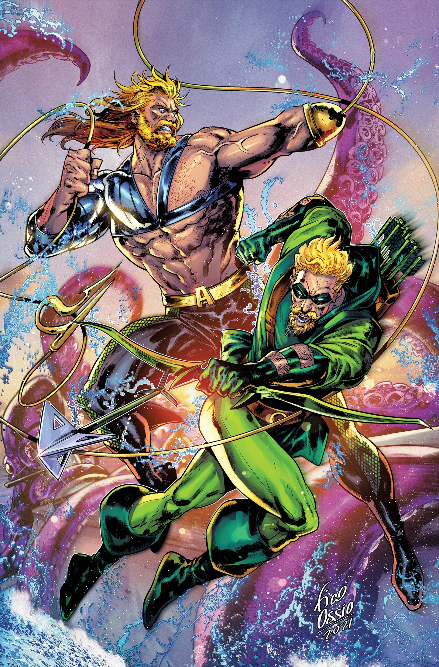 AQUAMAN GREEN ARROW DEEP TARGET #6 (OF 7) CVR B FICO OSSIO CARD STOCK VARIANT 2022 Aquaman DC COMICS