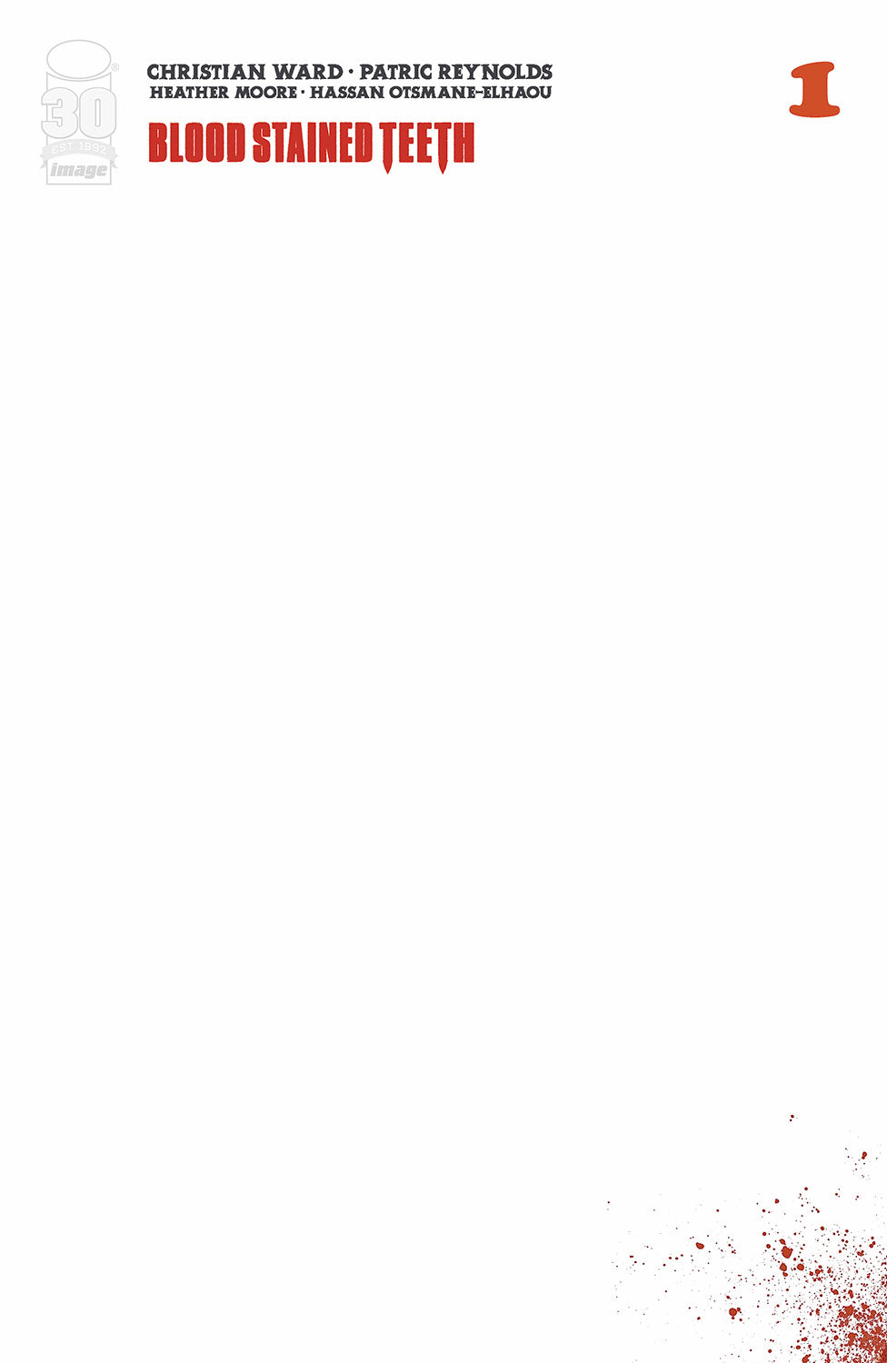 BLOOD-STAINED TEETH #1 CVR D BLANK CVR (MR) 2022 comic book IMAGE COMICS