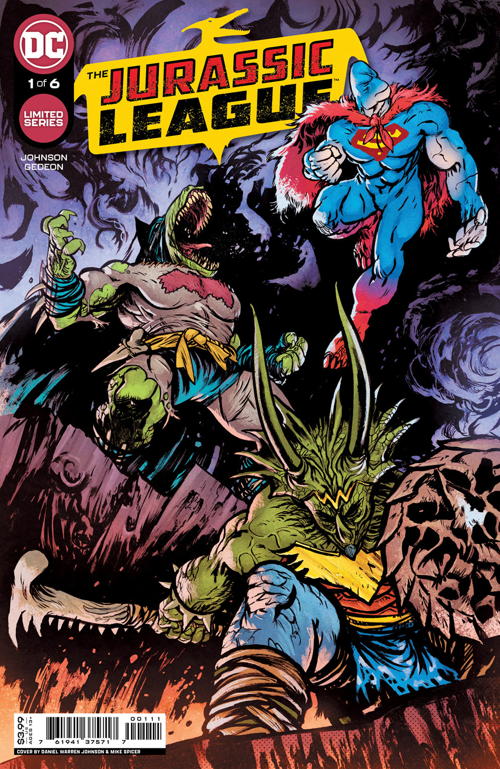 JURASSIC LEAGUE #1 (OF 6) CVR A DANIEL WARREN JOHNSON 2022 Justice League DC COMICS