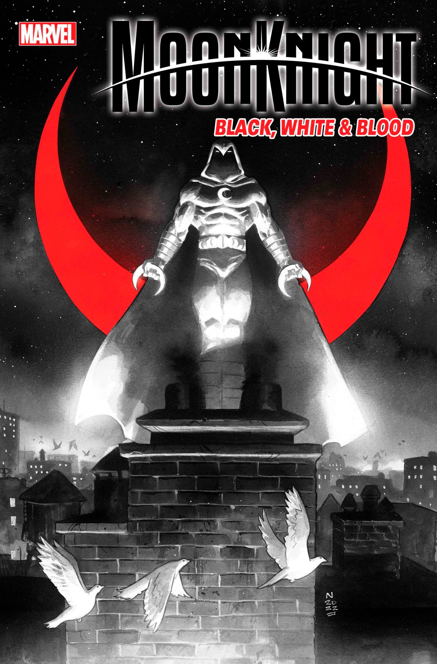 MOON KNIGHT BLACK WHITE BLOOD #3 (OF 4) KLEIN VARIANT 2022 Moon Knight MARVEL PRH