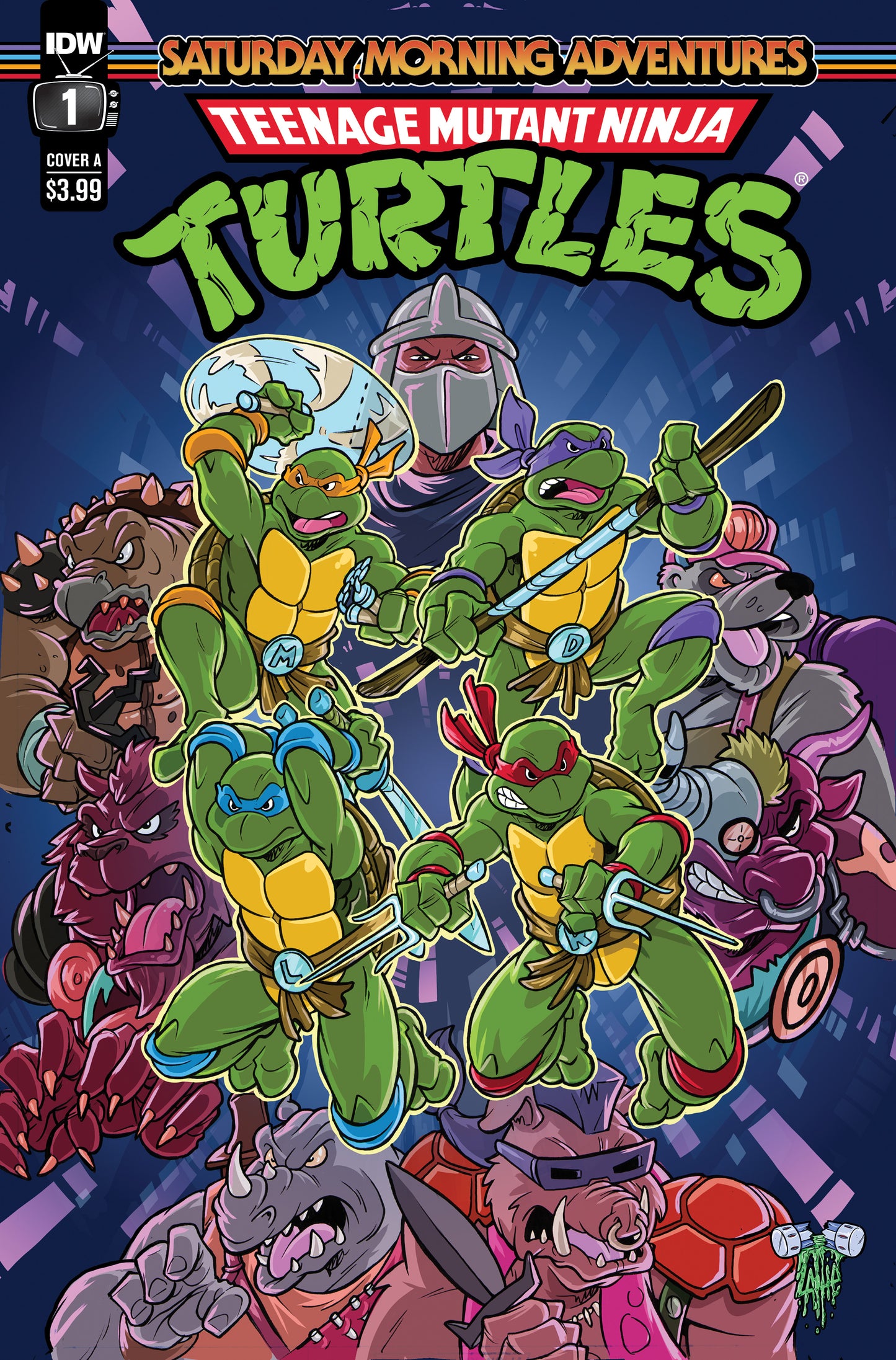 TMNT SATURDAY MORNING ADVENTURES #1 CVR A LATTIE 2022 TMNT IDW PUBLISHING
