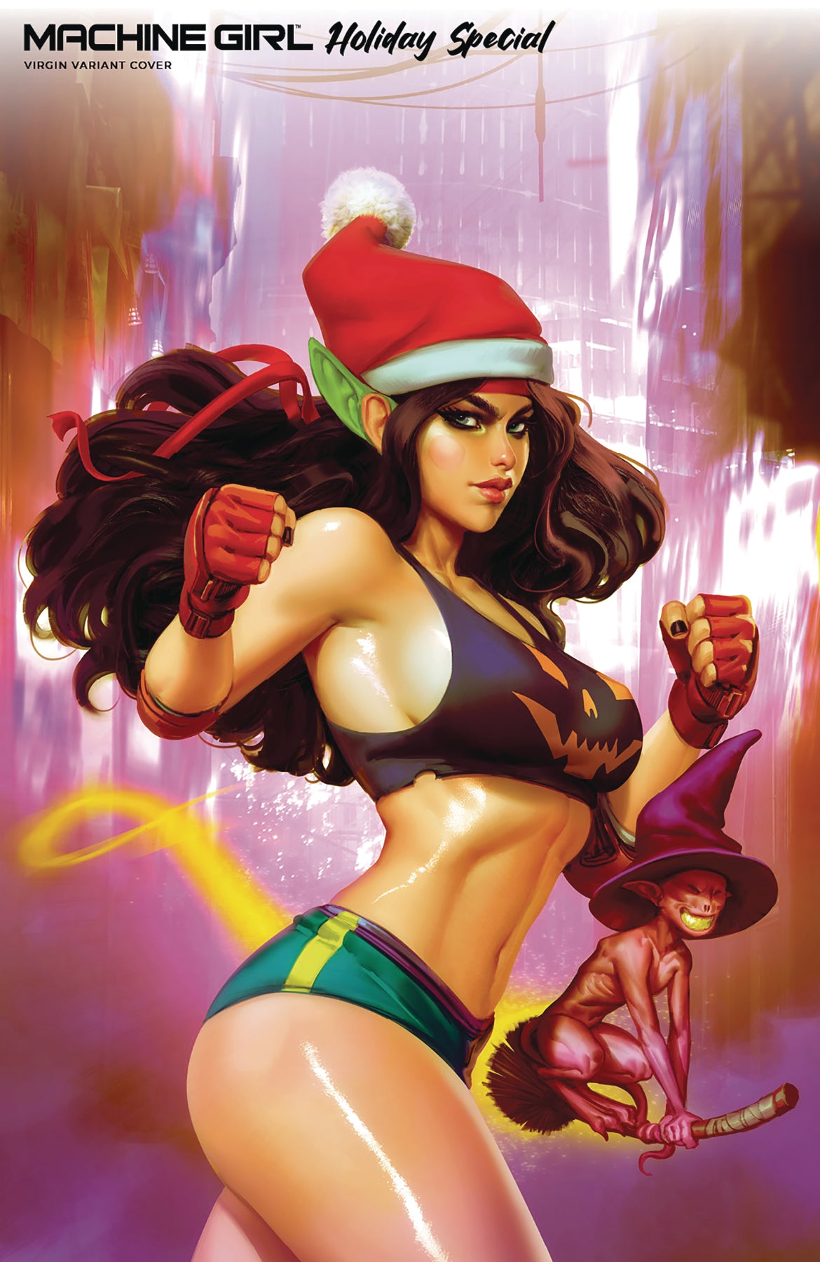 MACHINE GIRL HOLIDAY SPECIAL CVR B NOOBOVICH VIRGIN (MR) 2022 RED 5 COMICS - STONEBOT