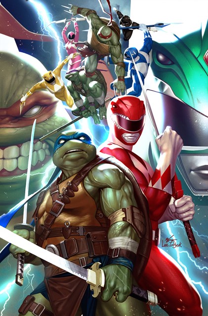 POWER RANGERS TEENAGE MUTANT NINJA TURTLES #1 SSCO 5 STAR EXCLUSIVES INHYUK LEE VIRGIN VARIANT 2019 comic books BOOM! STUDIOS