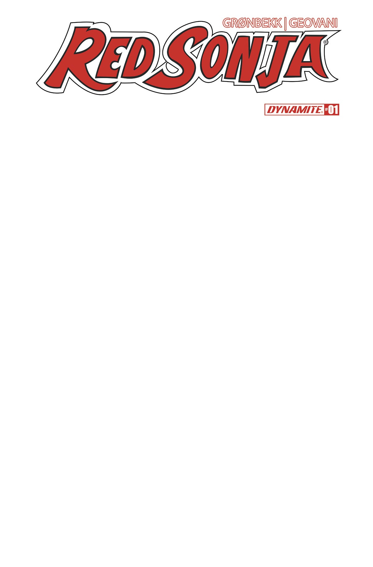 RED SONJA 2023 #1 CVR J BLANK AUTHENTIX VARIANT 2023 Red Sonja DYNAMITE