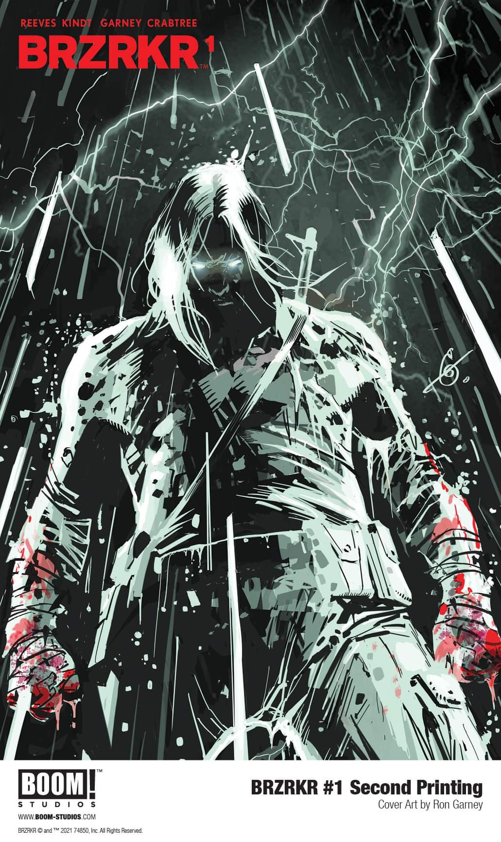 BRZRKR #1 2ND PRINT GARNEY FOIL VARIANT 2021 BRZRKR BOOM ENTERTAINMENT