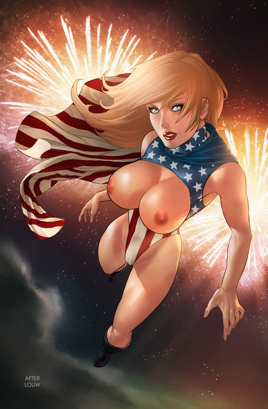 PATRIOTIKA #1 SSCO GASTON HOMAGE VARIANT 2020 Patriotika MOUNT OLYMPUS VIRGIN FULLY EXPOSED FIREWORKS