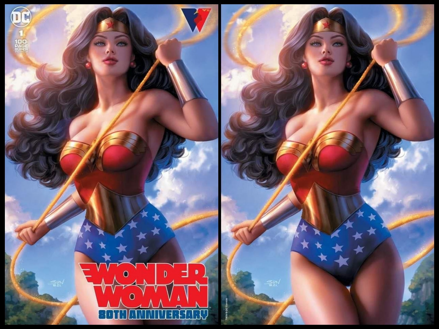 WONDER WOMAN 80TH ANNIVERSARY SUPER SPECTACULAR #1 SSCO SUN KHAMUNAKI VARIANT 2021 Wonder Woman DC COMICS TRADE DRESS & VIRGIN SET