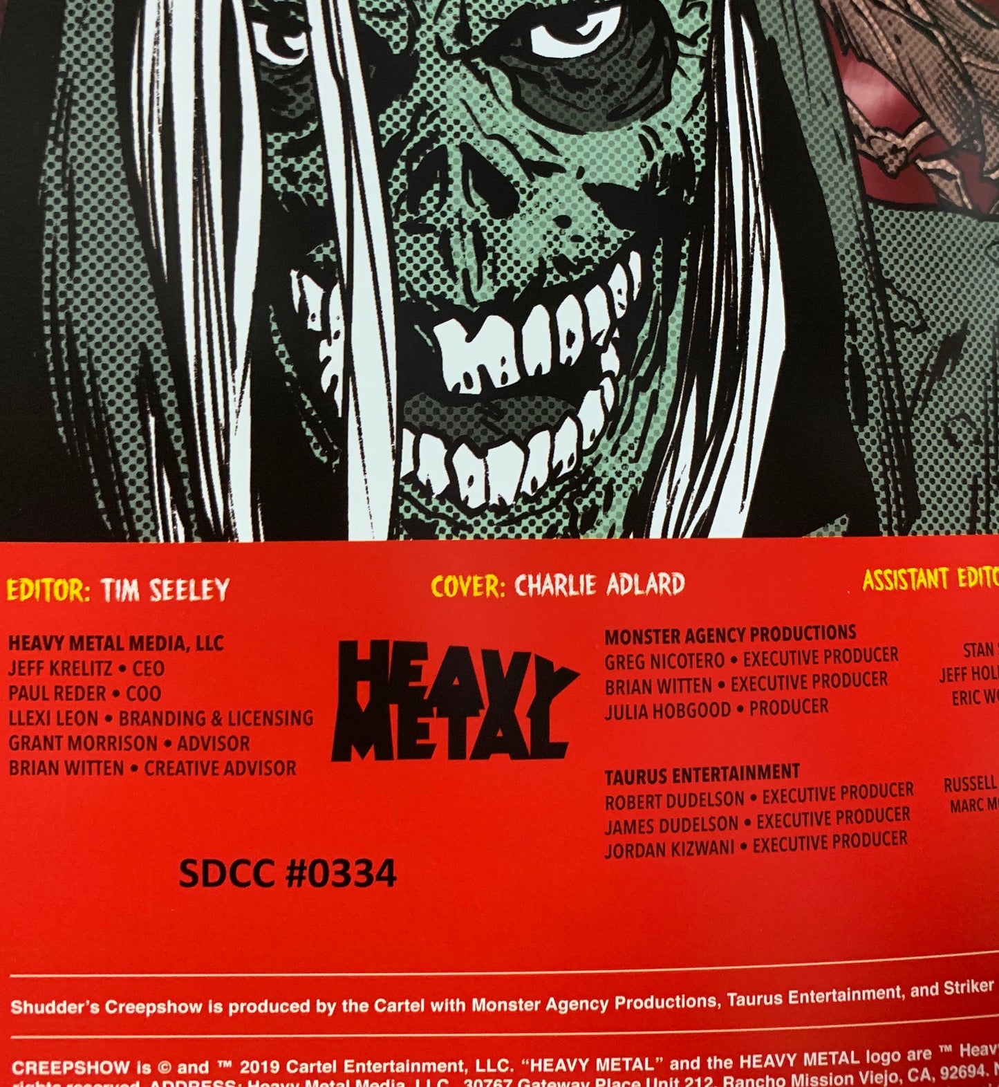 9.8 CBCS CREEPSOW #0 SDCC VARIANT SIGNED BY CHRIS ANDERSON, GREG NICOTERO & TIM SEELEY CGC CBCS