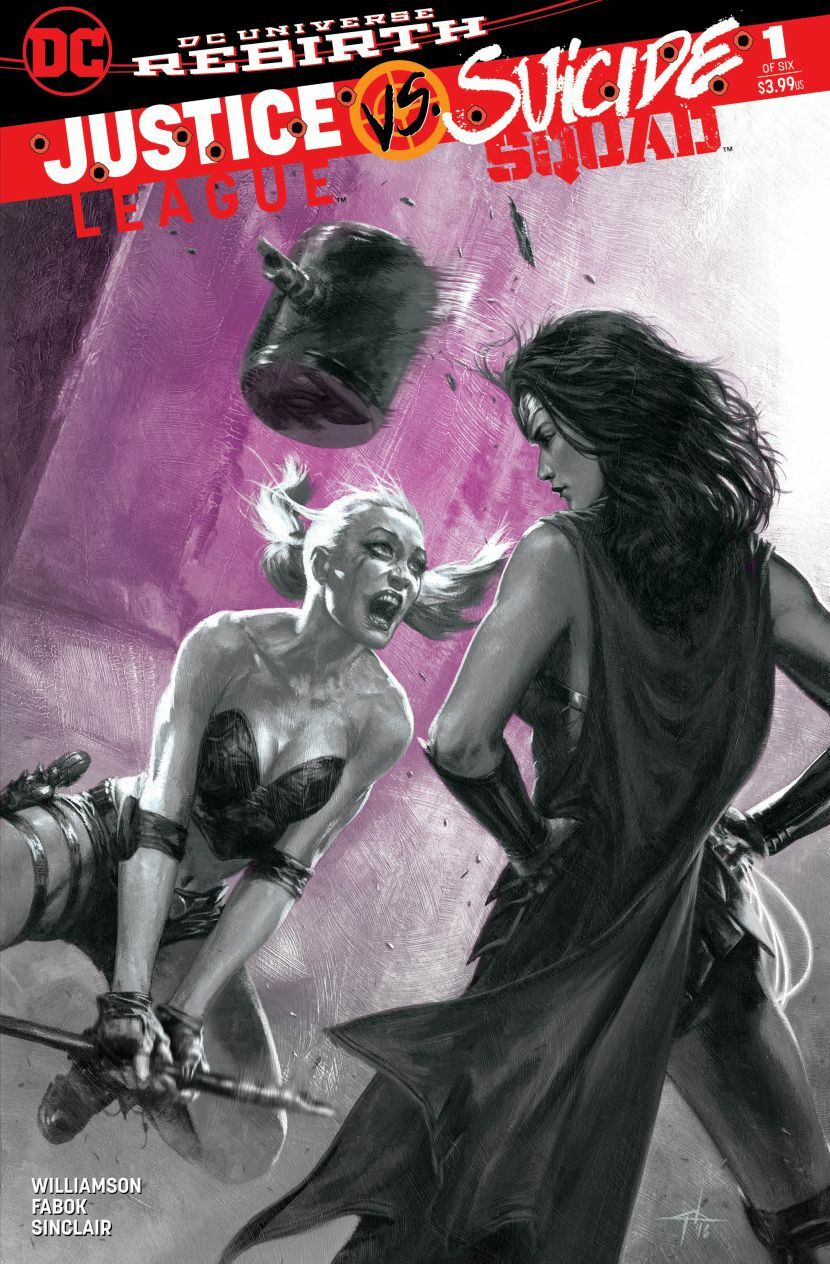 JUSTICE LEAGUE VS SUICIDE SQUAD #1 DELLOTTO B&W SPOT COLOR EXCLUSIVE VARIANT Justice League DC COMICS