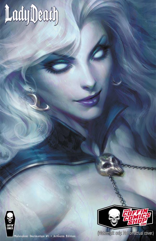 LADY DEATH MALEVOLENT DECIMATION #1 ARTGERM TRADE DRESS EXCLUSIVE 2020 Lady Death COFFIN COMICS