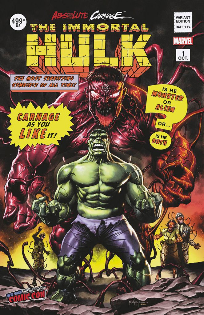 ABSOLUTE CARNAGE IMMORTAL HULK #1 MICO SUAYAN NYCC HOMAGE VARIANT 2019 comic MARVEL COMICS