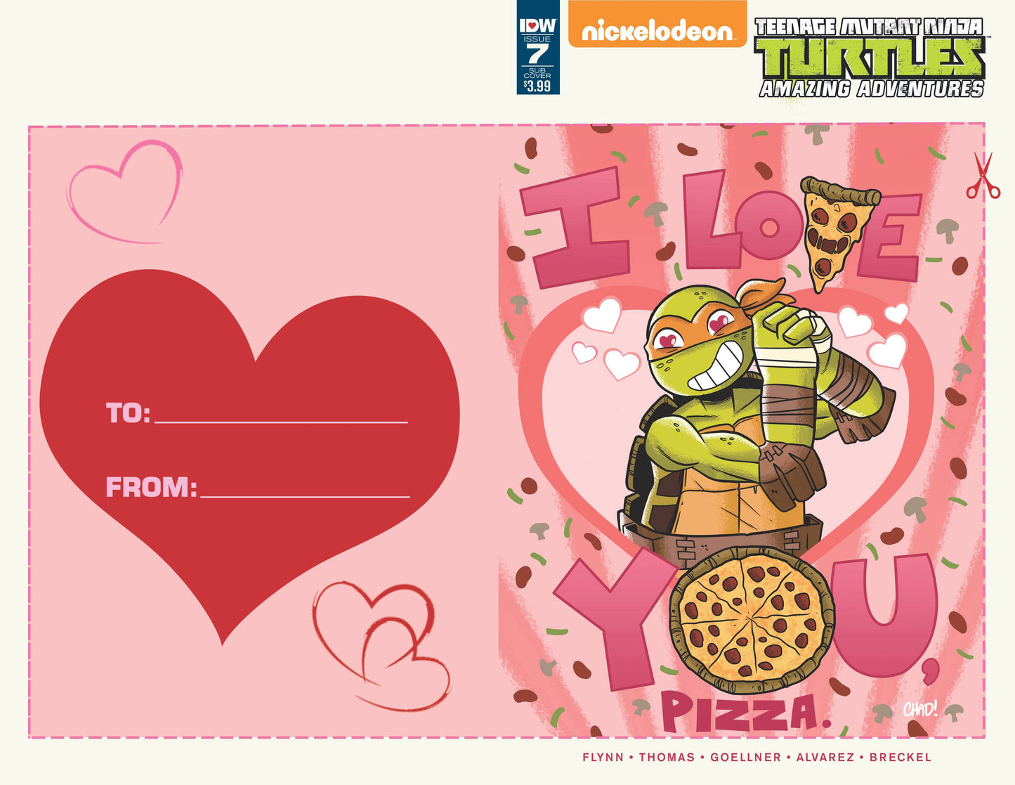 TMNT AMAZING ADVENTURES #7 VALENTINES DAY CARD VARIANT 2016 comic book IDW PUBLISHING