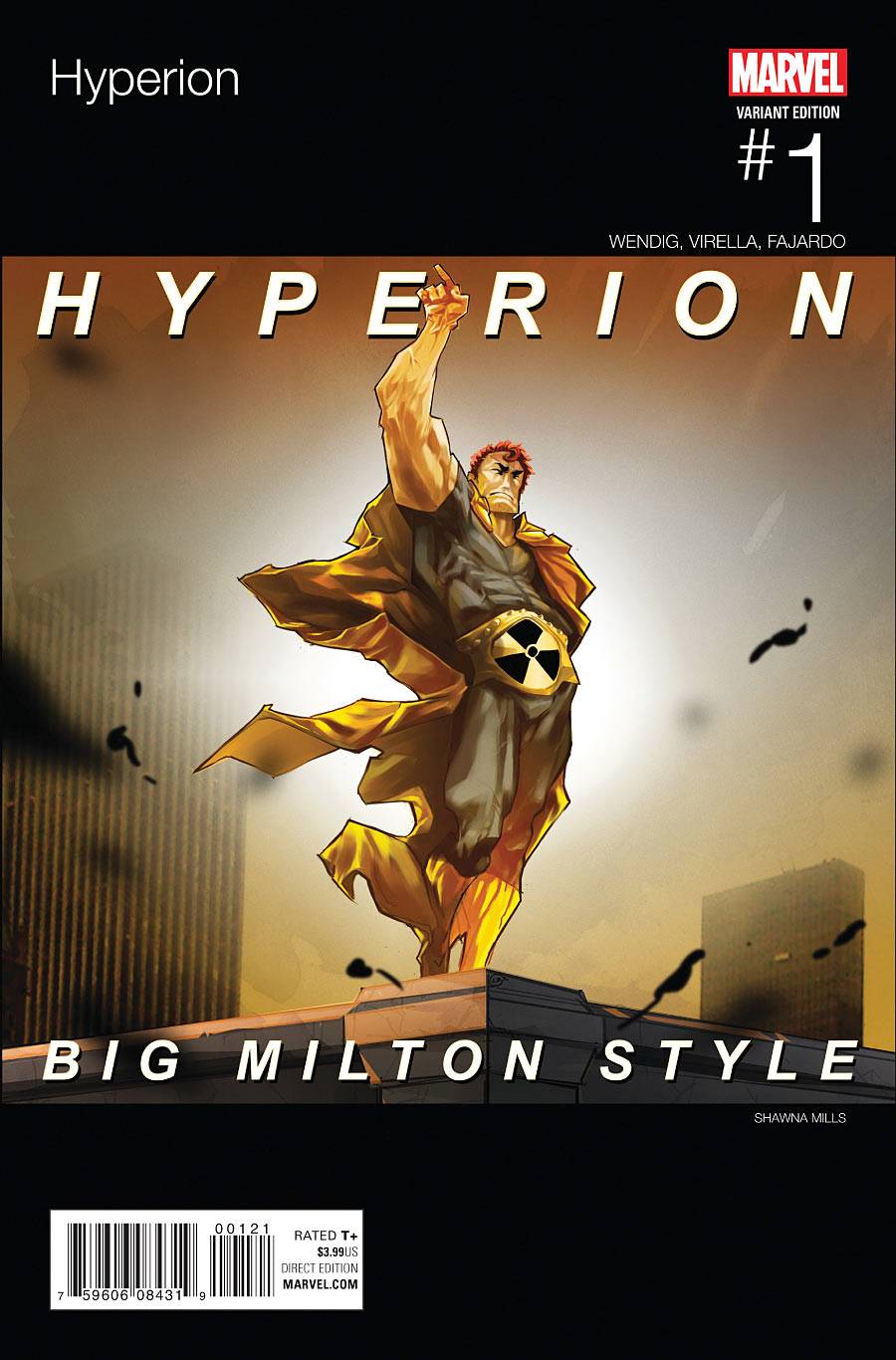 HYPERION #1 MILLS HIP HOP VARIANT 2016 comic book MARVEL COMICS