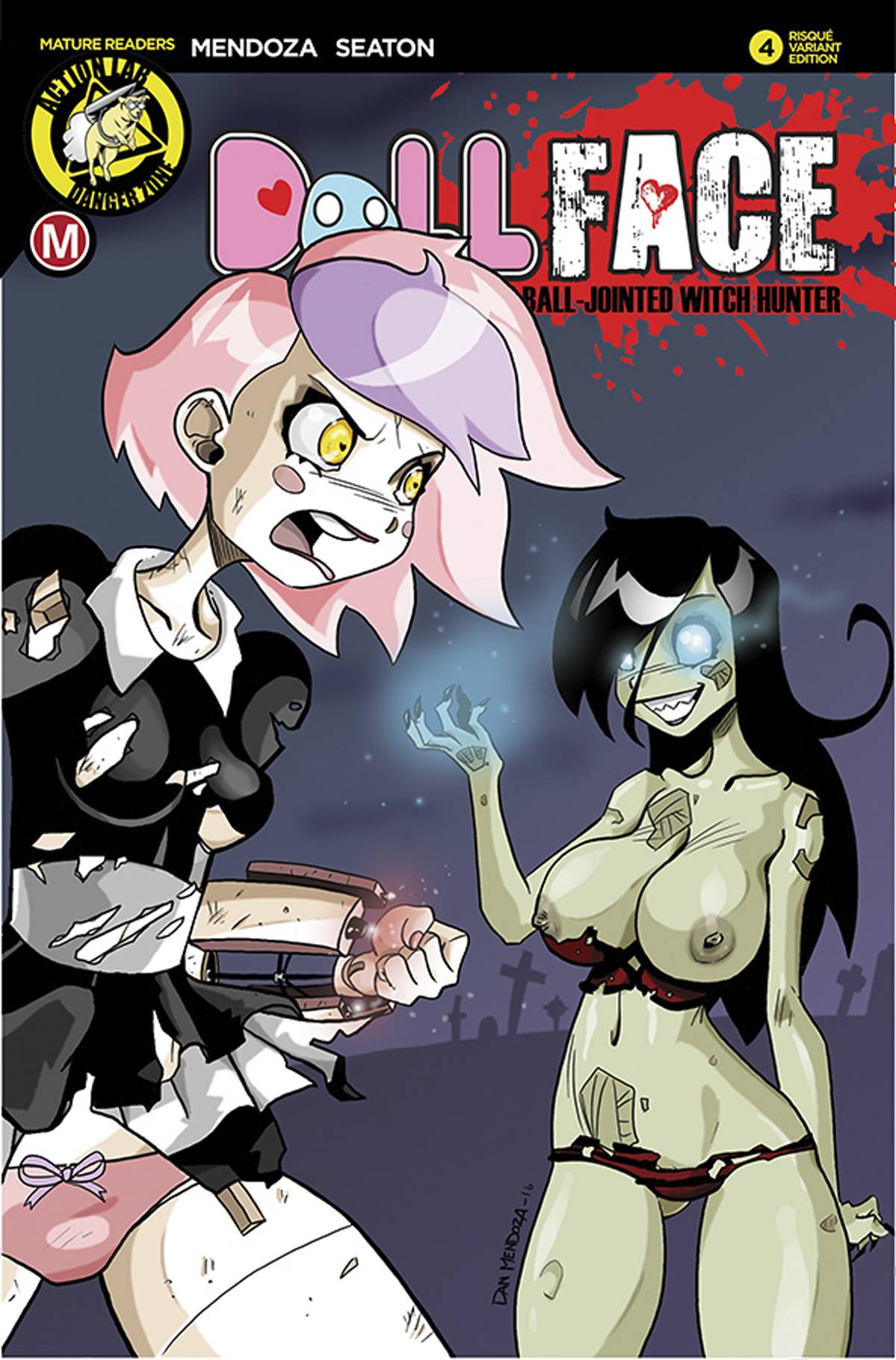 DOLLFACE #4 CVR C MENDOZA RISQUE VARIANT 2017 comic book ACTION LAB - DANGER ZONE