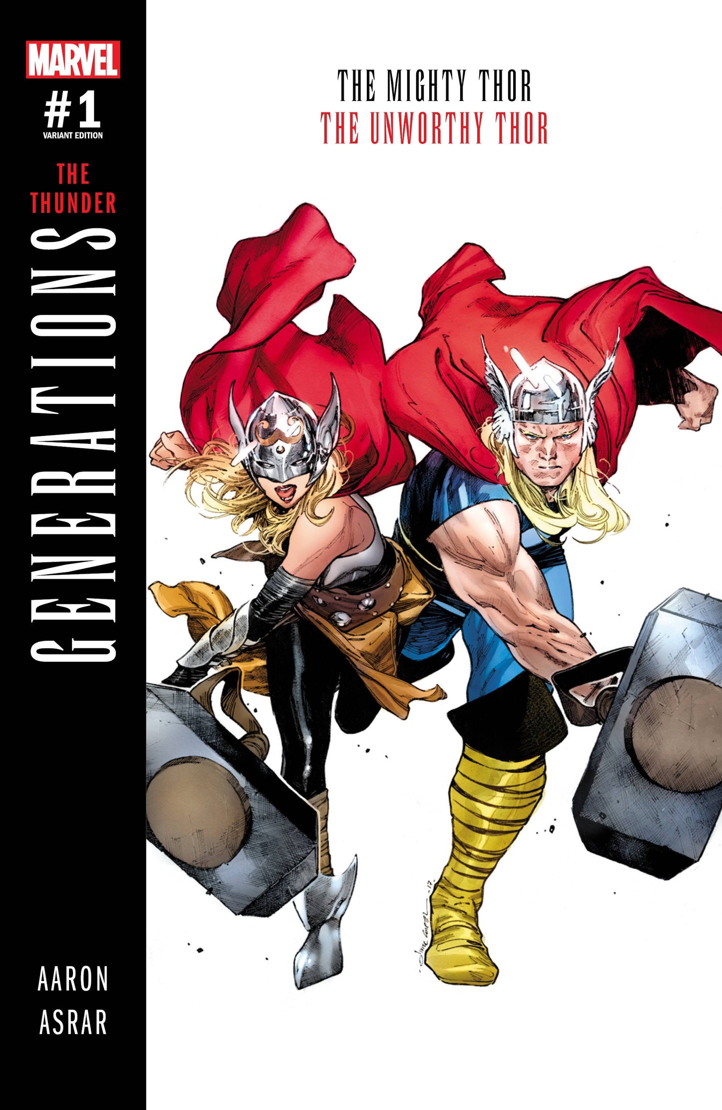 GENERATIONS UNWORTHY THOR & MIGHTY THOR #1 COIPEL VARIANT 2017 Thor MARVEL COMICS