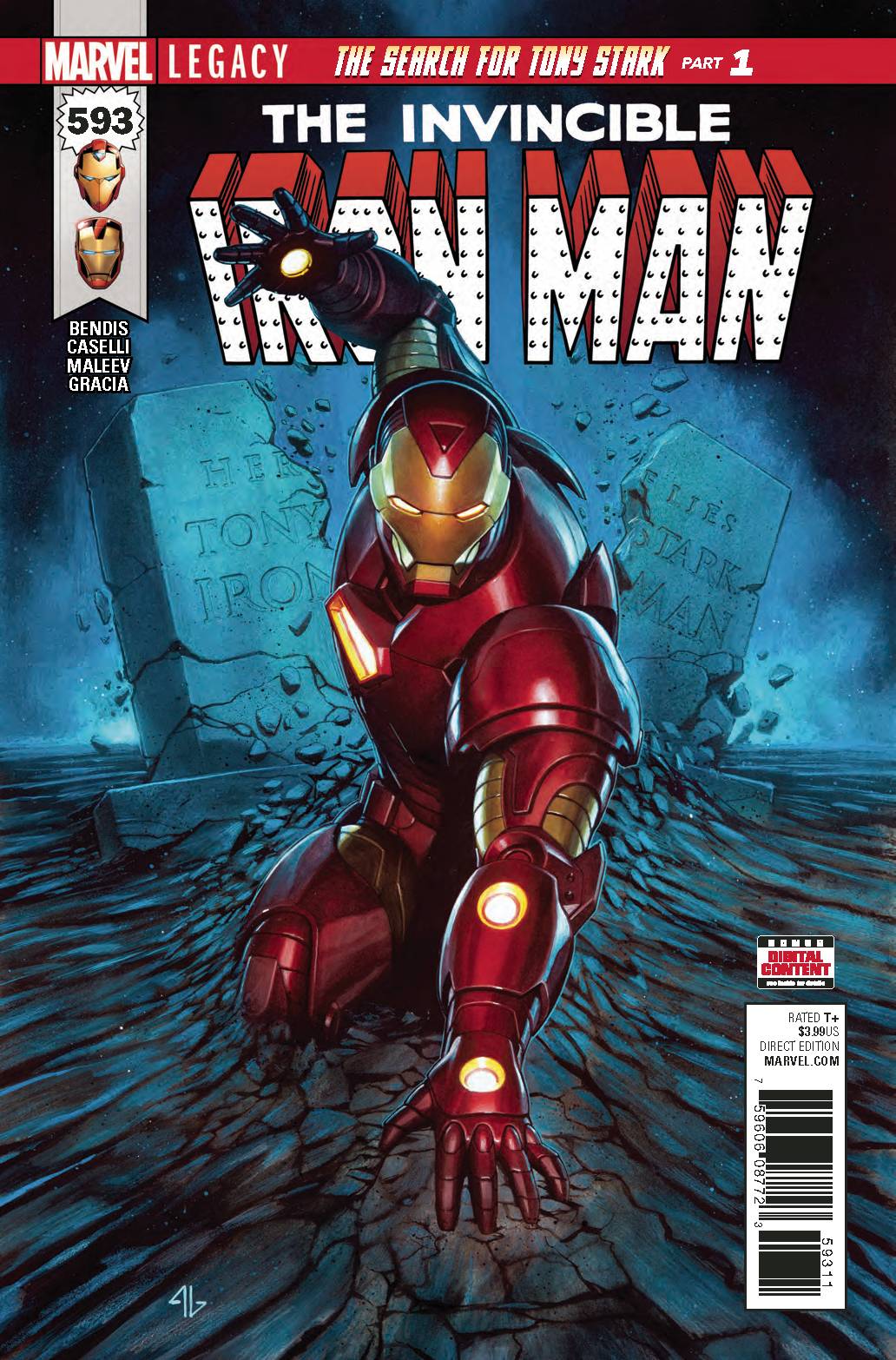 INVINCIBLE IRON MAN #593 (CONTAINS MARVEL VALUE STAMP) 2017 Iron Man MARVEL PRH