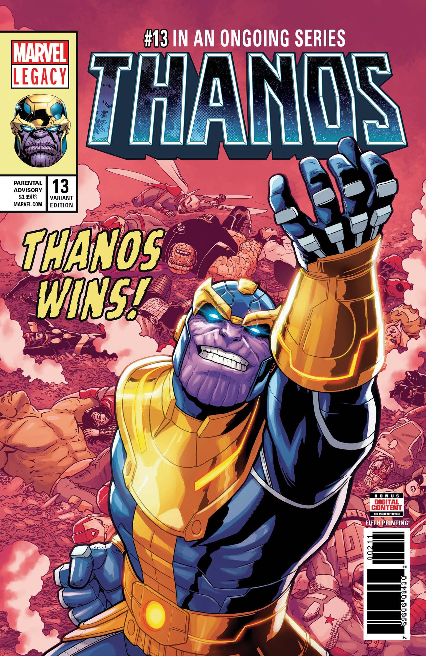 THANOS #13 5TH PRINT SHAW VARIANT 2018 (1ST APP COSMIC GHOST RIDER) comic book MARVEL COMICS