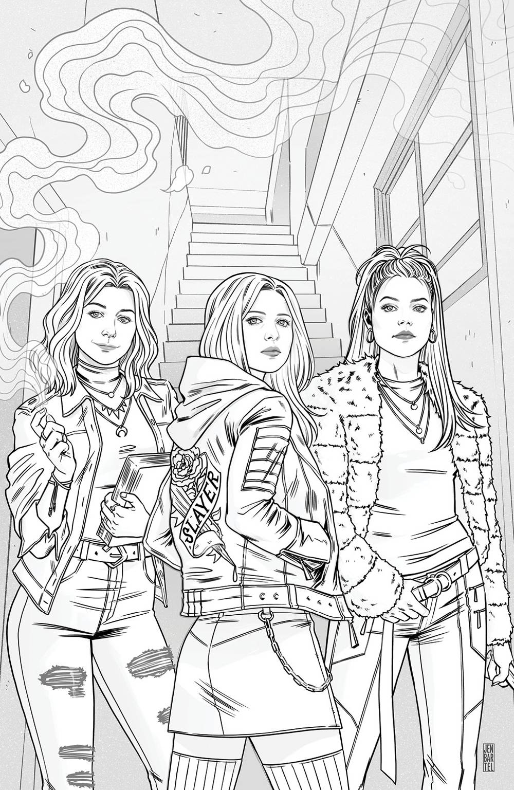 BUFFY THE VAMPIRE SLAYER #1 1:50 JEN BARTEL B&W VIRGIN VARIANT 2019 Buffy the Vampire Slayer BOOM! STUDIOS