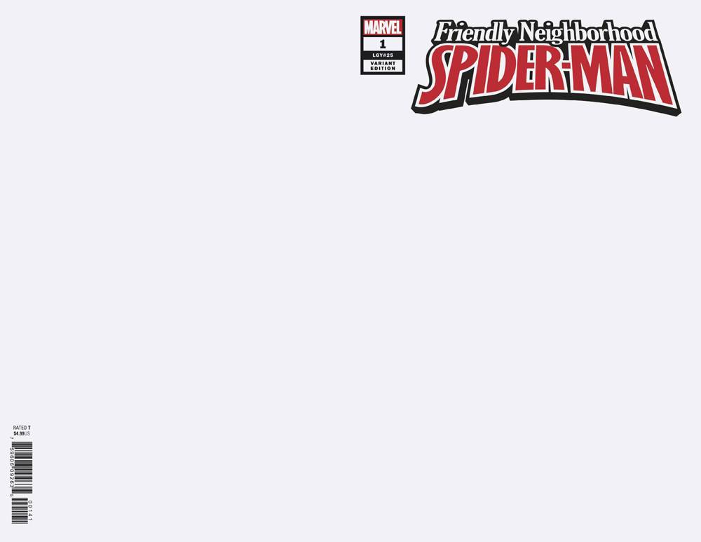 FRIENDLY NEIGHBORHOOD SPIDER-MAN #1 BLANK VARIANT 2019 Friendly Neighborhood Spider-Man MARVEL COMICS