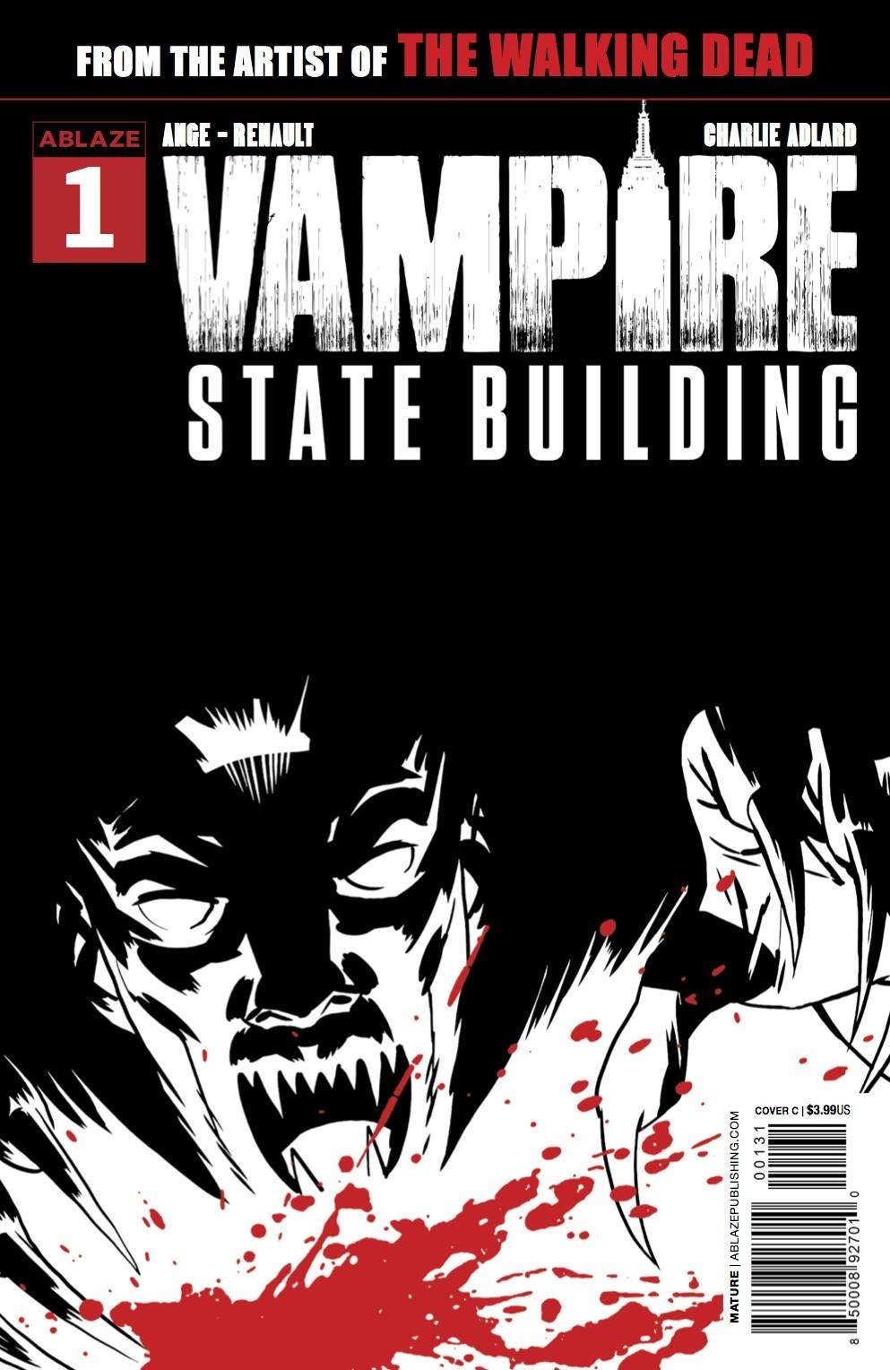 VAMPIRE STATE BUILDING #1 CVR C ADLARD B&W& RED VARIANT 2019 comic book ABLAZE
