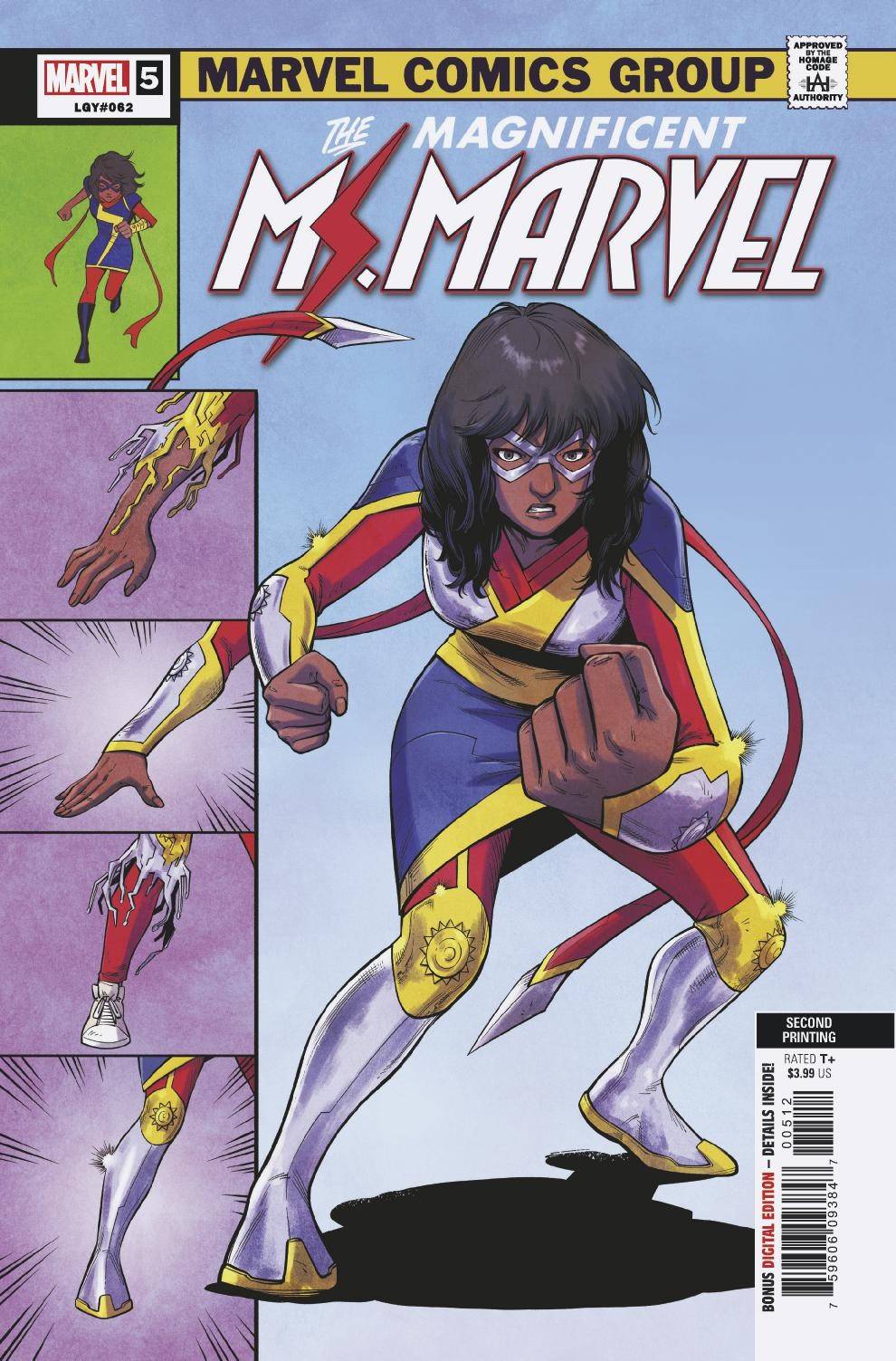 MAGNIFICENT MS MARVEL #5 2ND PRINT HOMAGE VARIANT 2019 comic book MARVEL COMICS