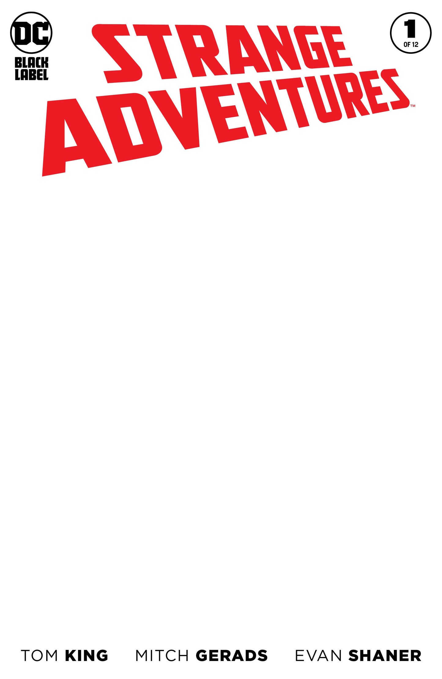 STRANGE ADVENTURES #1 (OF 12) BLANK VARIANT 2020 Strange Adventures DC COMICS