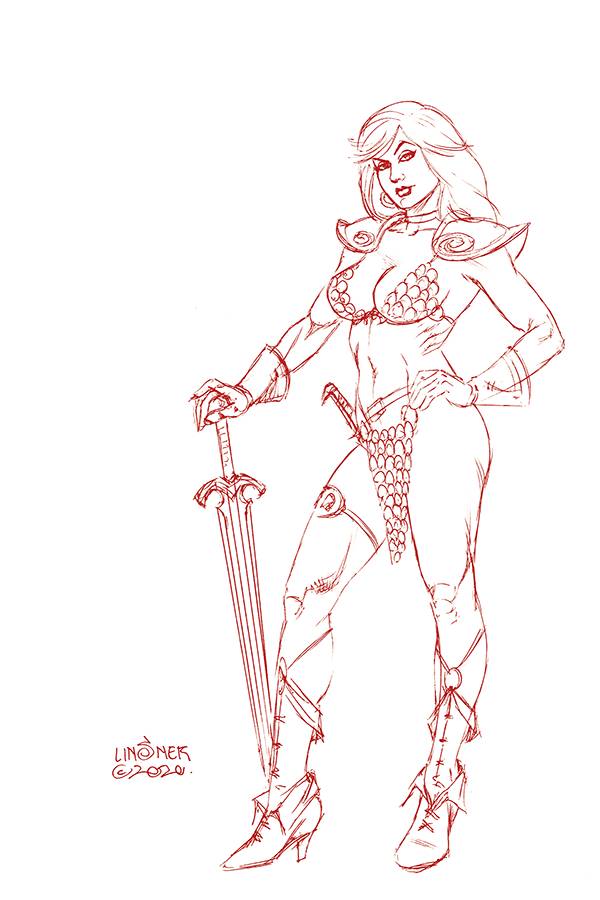 RED SONJA #16 LINSNER TINT VIRGIN FOC BONUS VARIANT 2020 Red Sonja DYNAMITE