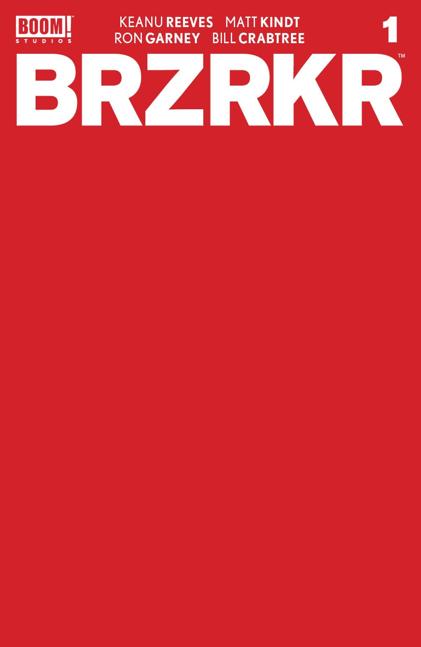 BRZRKR (BERZERKER) #1 RED BLANK SKETCH 1:10 VARIANT (MR) 2021 BRZRKR BOOM! STUDIOS