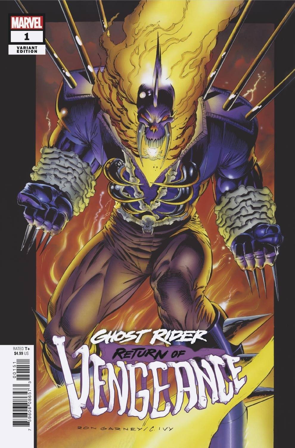 GHOST RIDER RETURN OF VENGEANCE #1 GARNEY HIDDEN GEM 1:50 VARIANT 2020 Ghost Rider MARVEL COMICS