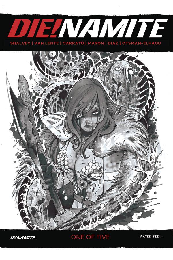 DIE!NAMITE #1 1:35 PEACH MOMOKO RED SONJA ZOMBIE LIV DEAD GRAYSCALE VARIANT 2020 Red Sonja DYNAMITE