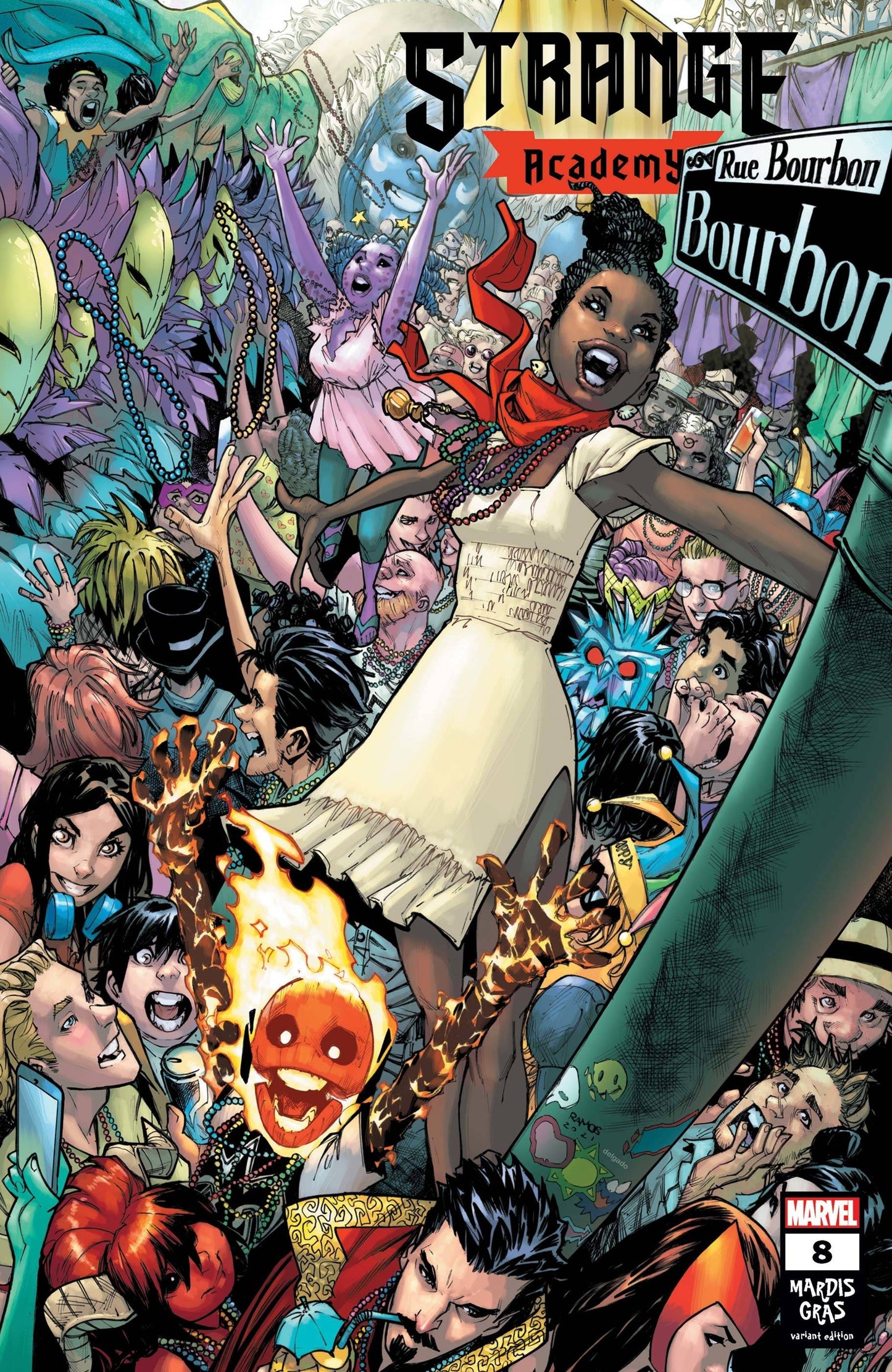 STRANGE ACADEMY #8 RAMOS MARDI GRAS VARIANT 2021 Strange Academy MARVEL COMICS