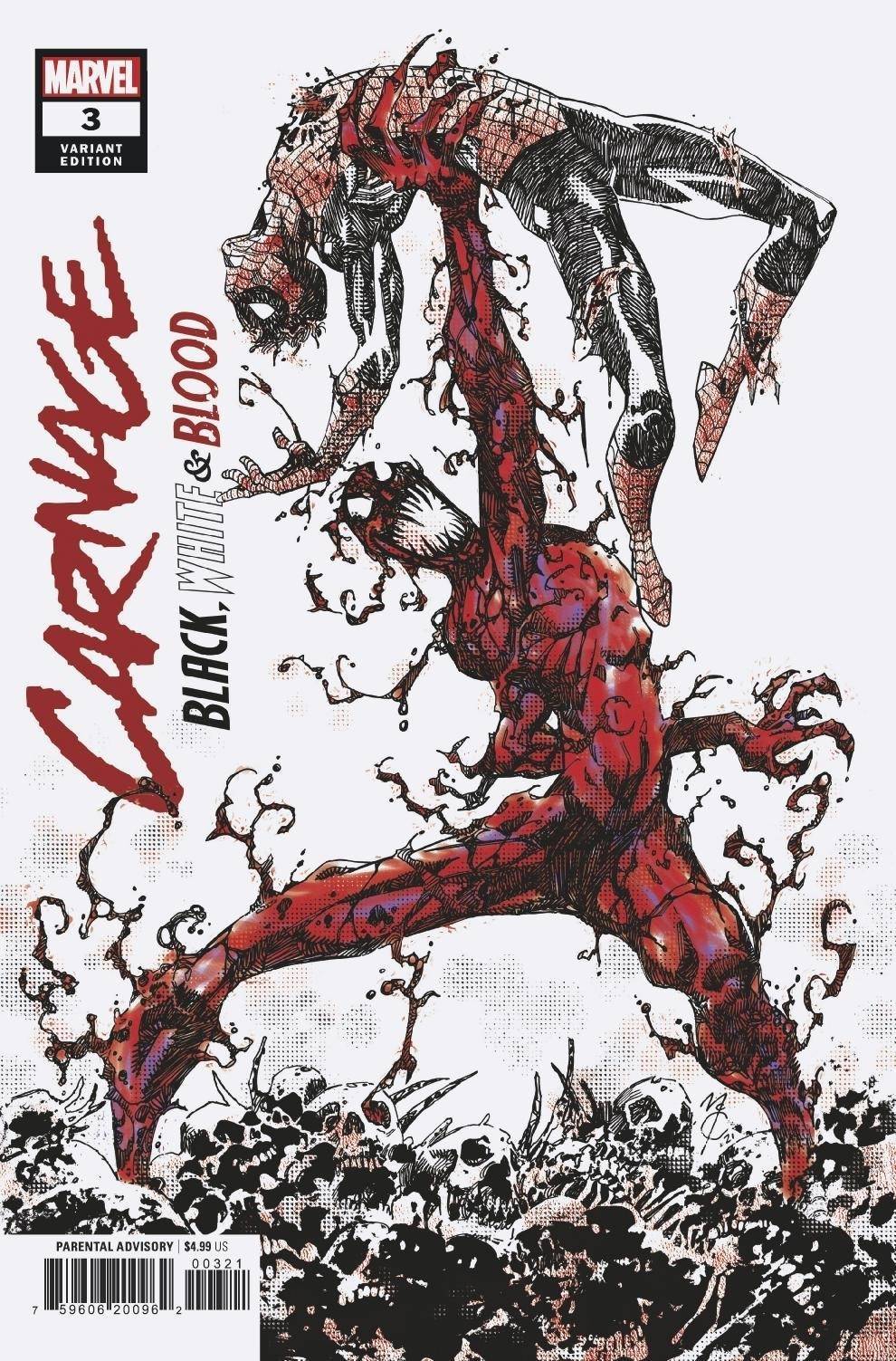 CARNAGE BLACK WHITE AND BLOOD #3 (OF 4) MCCREA VARIANT comic book MARVEL COMICS
