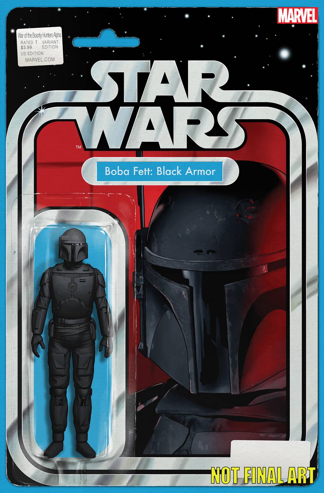 STAR WARS WAR BOUNTY HUNTERS ALPHA #1 ACTION FIGURE BOBA FETT BLACK ARMOR VARIANT 2021 Star Wars Bounty Hunters MARVEL COMICS