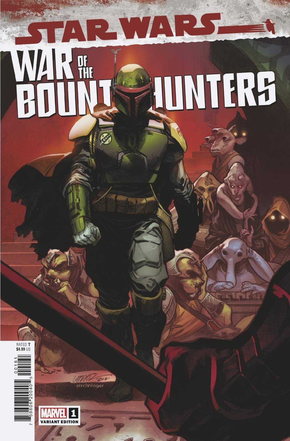 STAR WARS WAR BOUNTY HUNTERS #1 (OF 5) 1:50 LARRAZ VARIANT 2021 Star Wars Bounty Hunters MARVEL COMICS