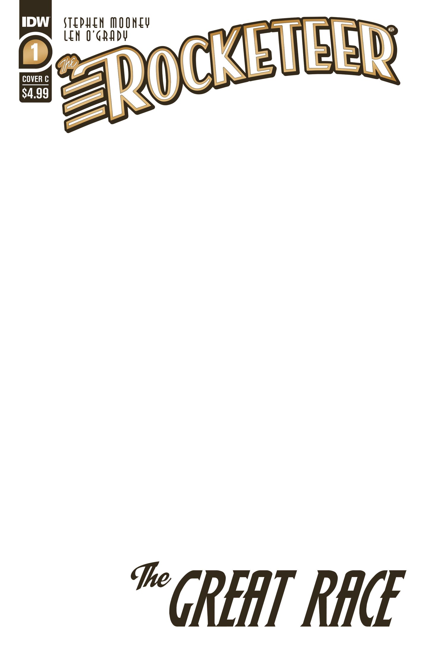 ROCKETEER THE GREAT RACE #1 (OF 4) CVR C SKETCH BLANK VARIANT 2022 Rocketeer IDW PUBLISHING