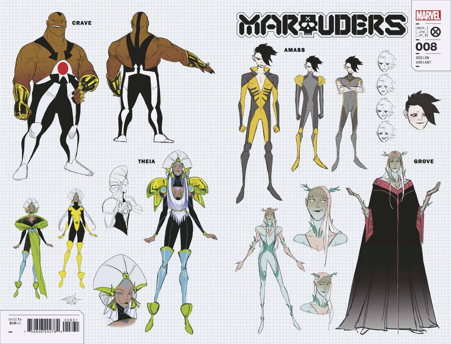 MARAUDERS #8 CARLINI NEW CHARACTER WRAPAROUND DESIGN 1:10 VARIANT 2022 Marauders MARVEL PRH