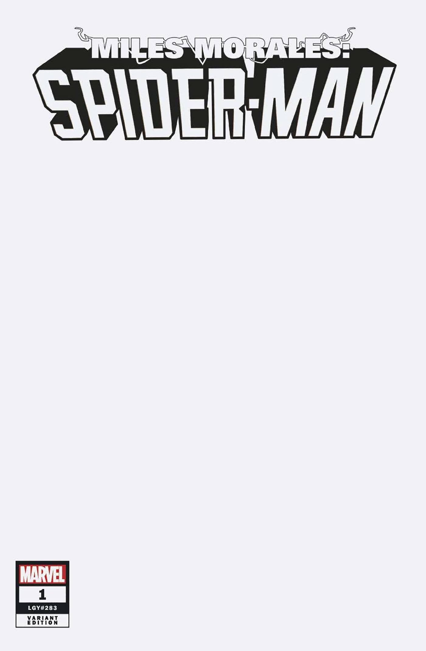 MILES MORALES SPIDER-MAN #1 BLANK COVER VARIANT 2022 Spider-Man Marvel