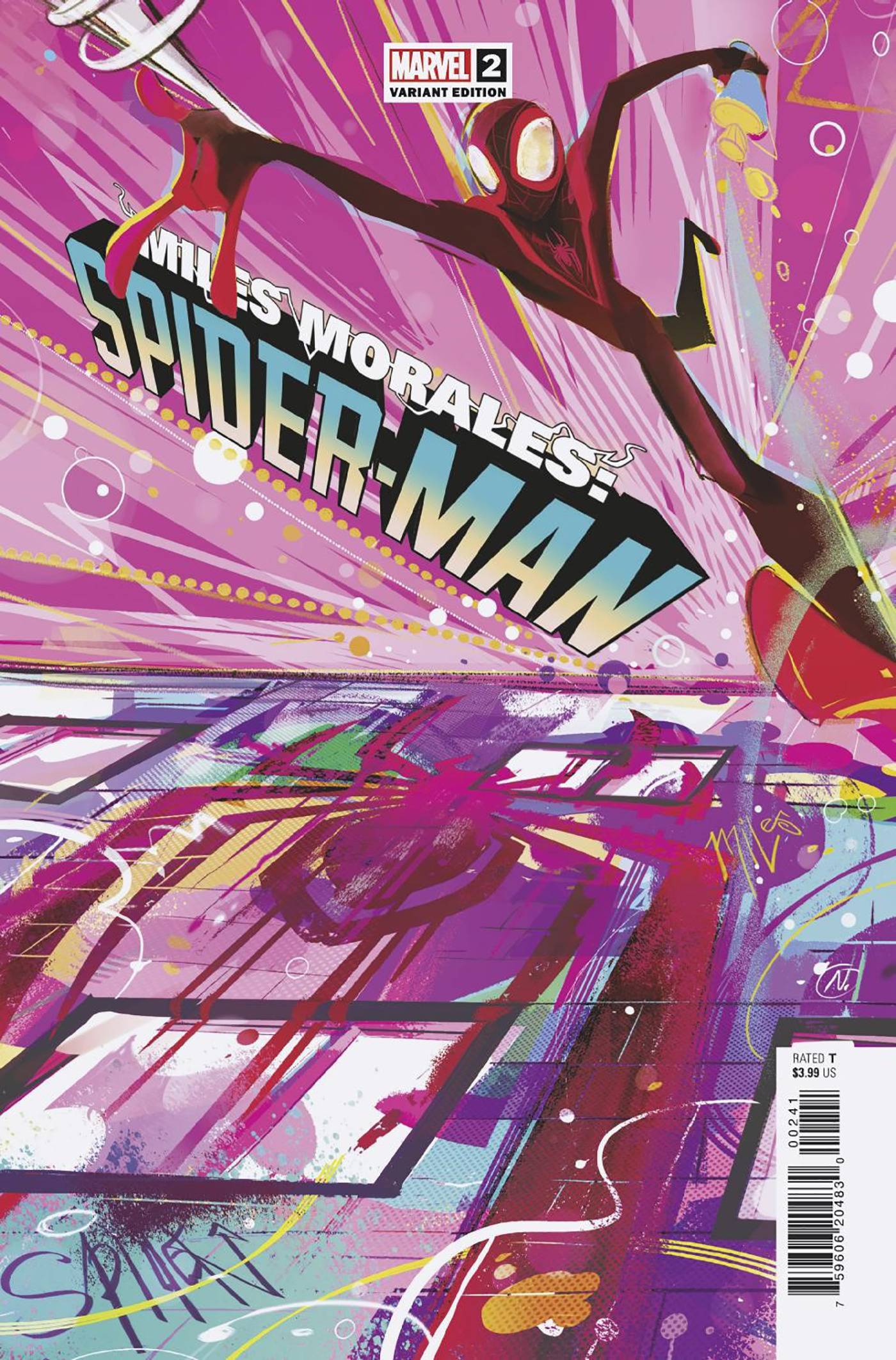 MILES MORALES SPIDER-MAN #2 GRAFFITI VARIANT 2023 Spider-Man Marvel