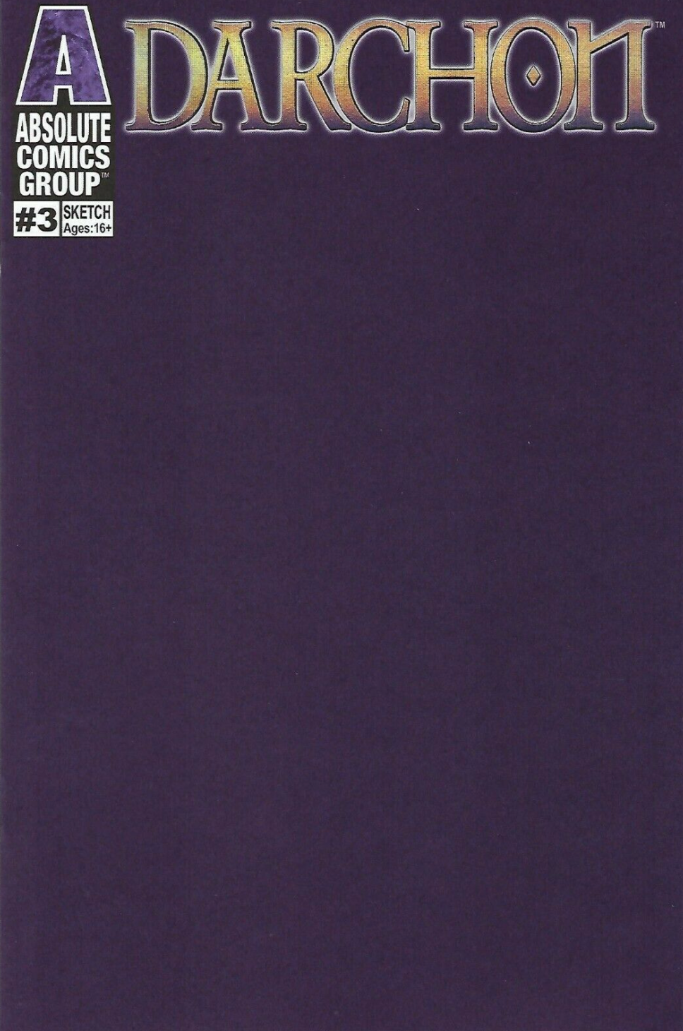 DARCHON #3 FOIL BLANK SKETCH VARIANT comic book ABSOLUTE COMICS GROUP / RED GI