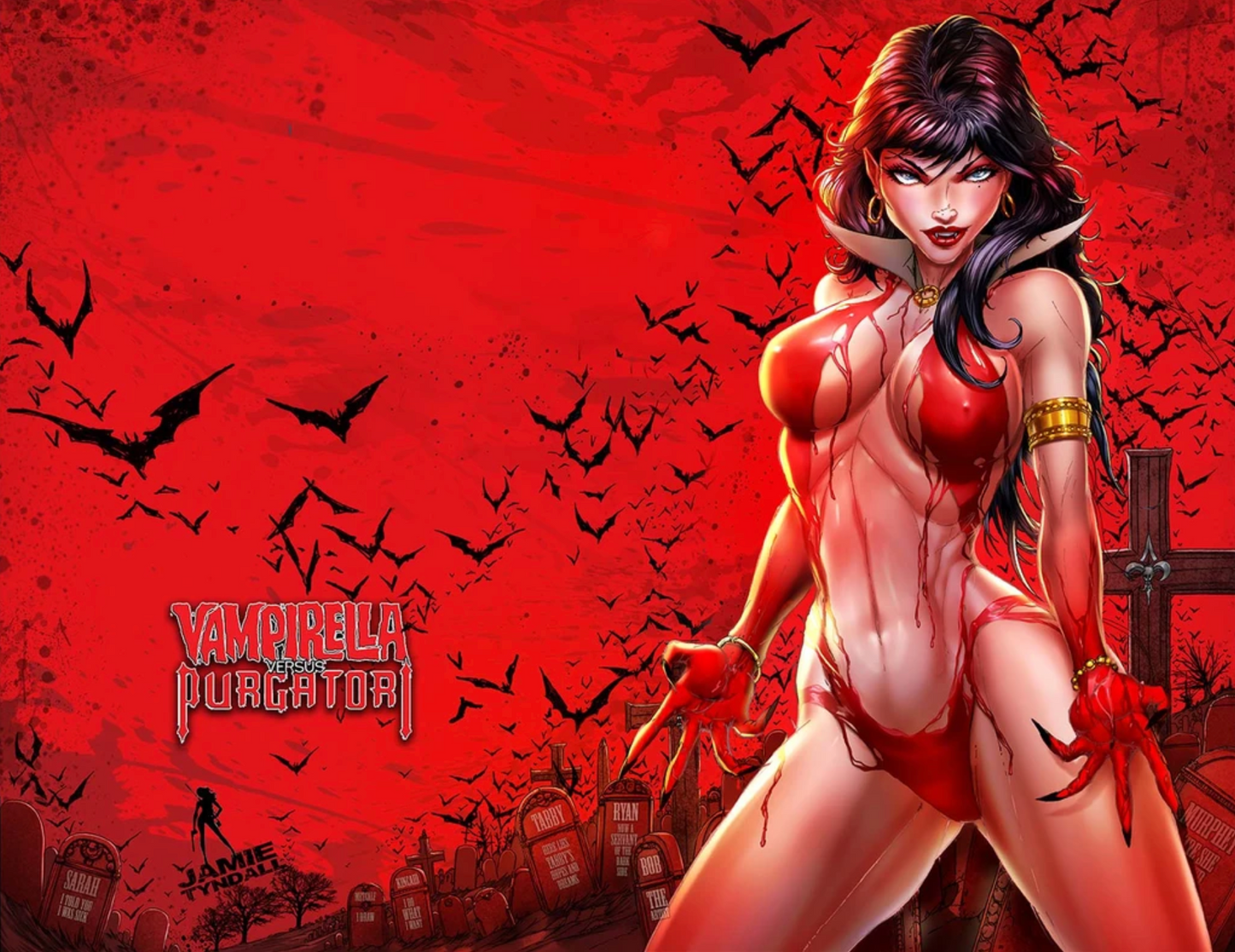 VAMPIRELLA VS. PURGATORI #3 RED VAMPIRELLA JAMIE TYNDALL VARIANT Vampirella DYNAMITE