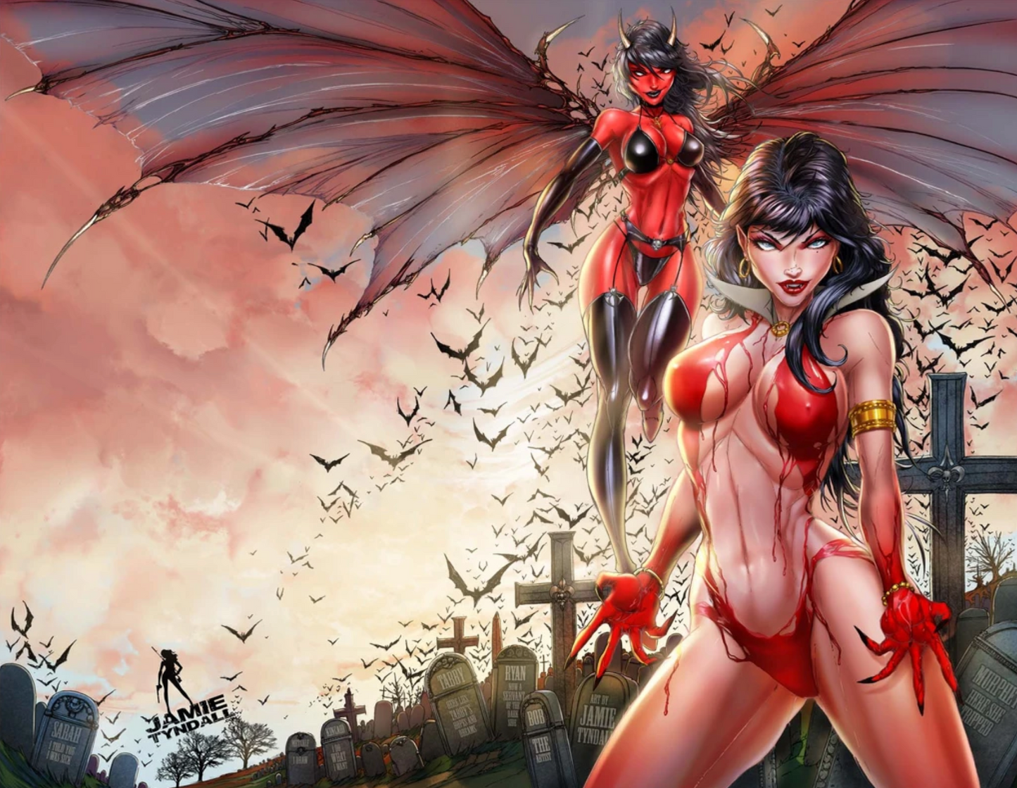 VAMPIRELLA VS. PURGATORI #3 BLOOD VIRGIN JAMIE TYNDALL VARIANT Vampirella DYNAMITE