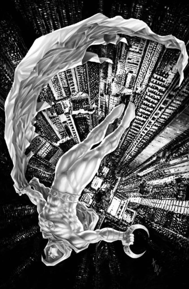 MOON KNIGHT #1 ALAN QUAH B&W VARIANT 2021 Moon Knight MARVEL COMICS