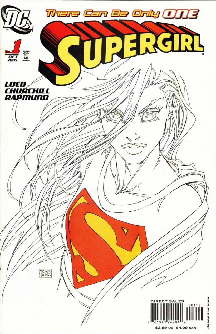 SUPERGIRL #1 2ND PRINT TURNER SKETCH VARIANT 2005 Supergirl DC COMICS